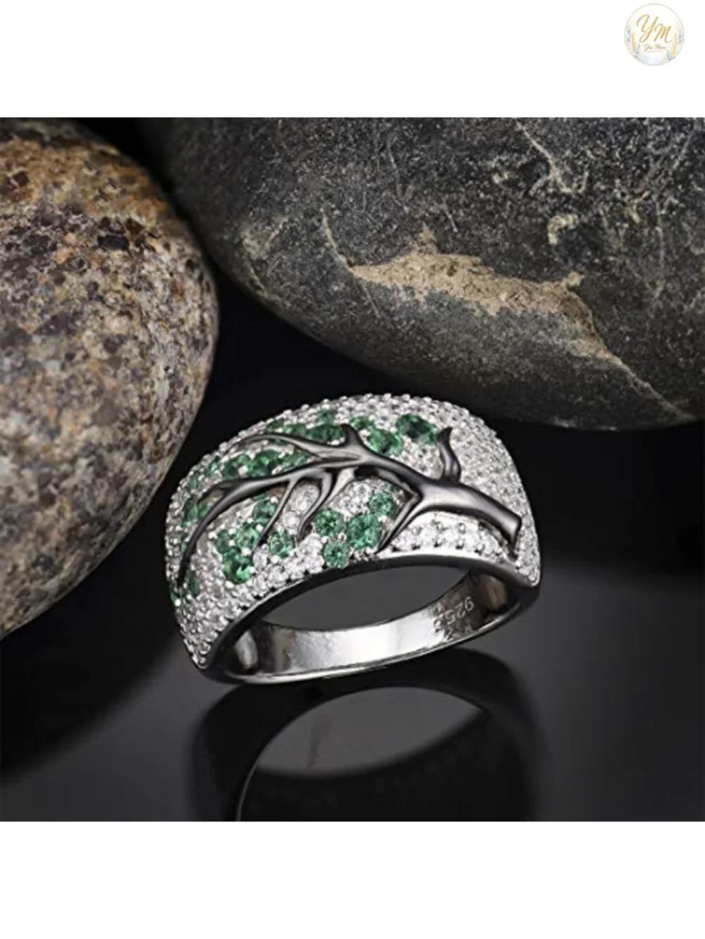 925 Sterling Silver Cherry Ring Cubic Zirconia Women's Statement Ring